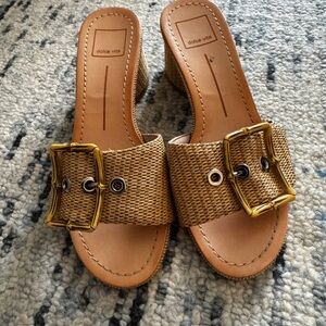 Dolce Vita Brown Woven Buckle Mules